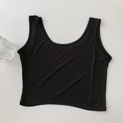 Γυναικεία αμάνικι μπλούζα με στρογγυλή λαιμόκοψη σε τρία χρώματα