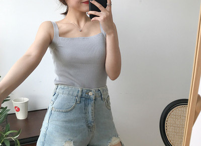 Maieu de damă cu decolteu pătrat, tricotat subțire