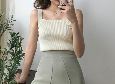 Maieu de damă cu decolteu pătrat, tricotat subțire