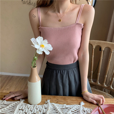 Maieu de damă din catifea cu bretele subțiri