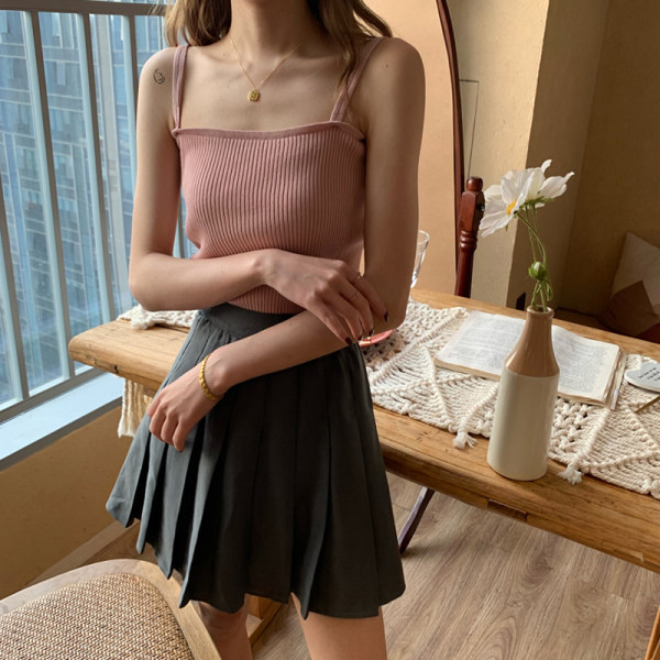 Maieu de damă din catifea cu bretele subțiri