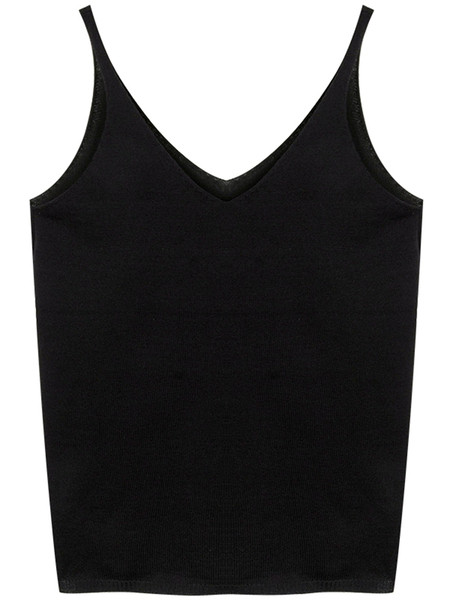 Γυναικεία ελαστική αμάνικι μπλούζα με λαιμόκοψη