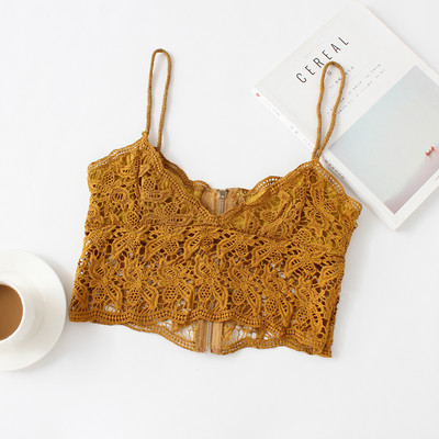 Γυναικείο καθημερινό δαντελωτ  αμάνικο με λεπτά τιραντάκια  με φερμουάρ