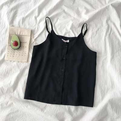 Νέο μοντέλο γυναικείο αμάνικο μπλουζάκι με κουμπιά και λαιμόκοψη σε διάφορα χρώματα