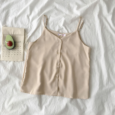 Νέο μοντέλο γυναικείο αμάνικο μπλουζάκι με κουμπιά και λαιμόκοψη σε διάφορα χρώματα