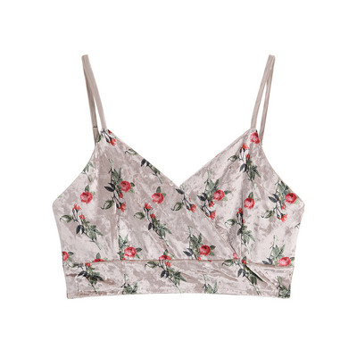 Top scurt cu model floral