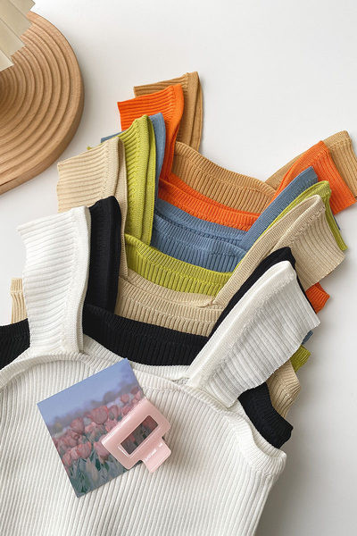 Maieu de damă model nou cu bretele largi și decolteu pătrat