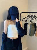 Γυναικεία κοντή αμάνικι μπλούζα με ρυθμιζόμενα τιραντάκια