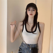 Maieu casual cu decolteu oval și bretele largi