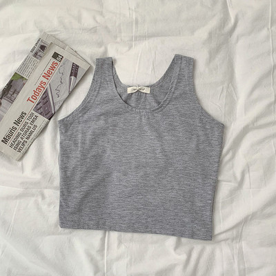 Γυναικεία αμάνικι μπλούζα casual με στρογγυλή λαιμόκοψη - κλασικό μοντέλο