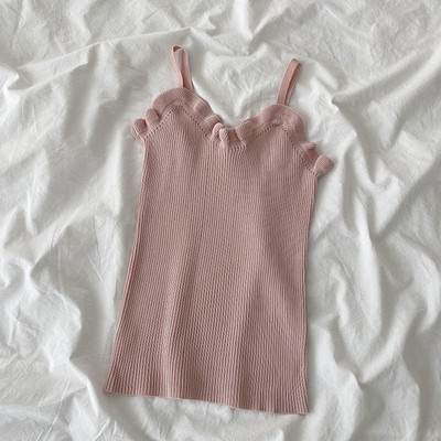 Maieu casual dama - cu decolteu spitz si bretele subtiri