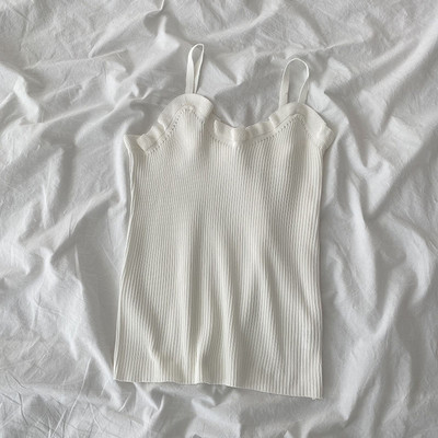 Maieu casual dama - cu decolteu spitz si bretele subtiri