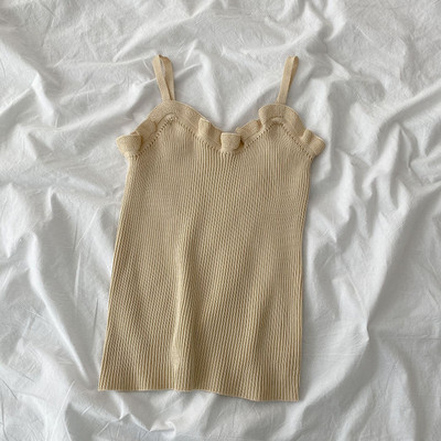 Maieu casual dama - cu decolteu spitz si bretele subtiri