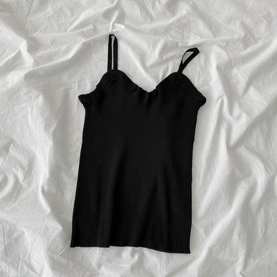 Maieu casual dama - cu decolteu spitz si bretele subtiri