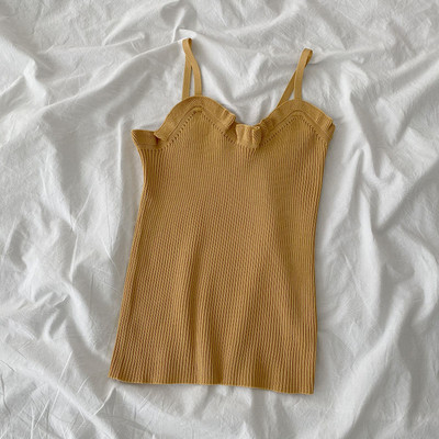 Maieu casual dama - cu decolteu spitz si bretele subtiri