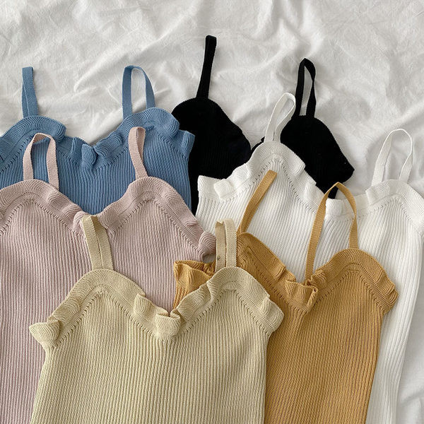 Maieu casual dama - cu decolteu spitz si bretele subtiri