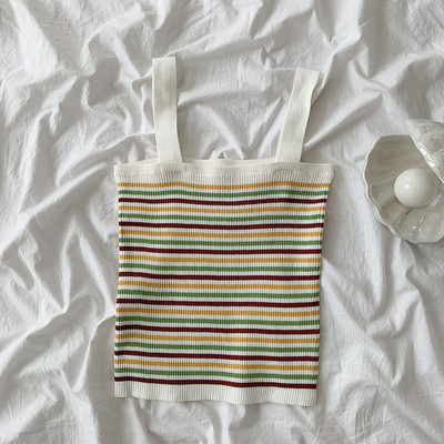 Maiou de damă în dungi model nou, cu decolteu pătrat