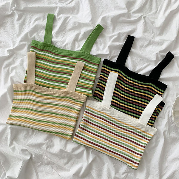 Maiou de damă în dungi model nou, cu decolteu pătrat