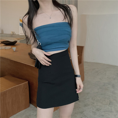 Κλαικό μοντέλο γυναικεία αμανικι μπλούζα με λεπτά τιραντάκια