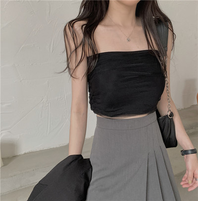 Κλαικό μοντέλο γυναικεία αμανικι μπλούζα με λεπτά τιραντάκια