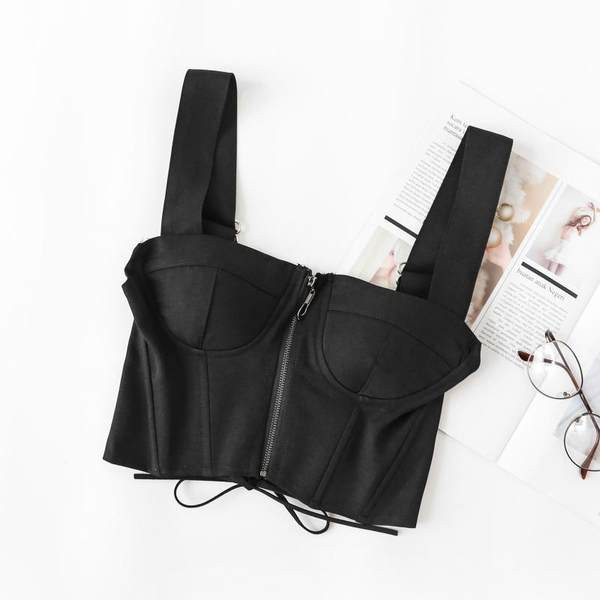 Dámsky krátky korzet so zaväzovaním a nastaviteľnými ramienkami