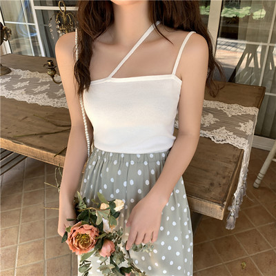 Maieu de damă într-o singură culoare cu bretele subțiri