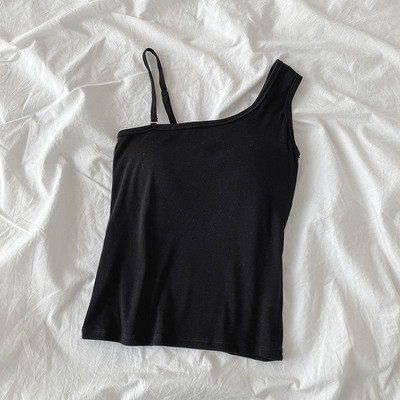 Μοντέρνο γυναικείο φανελάκι απλό μοντέλο με λεπτό και φαρδύ τιρανάκι