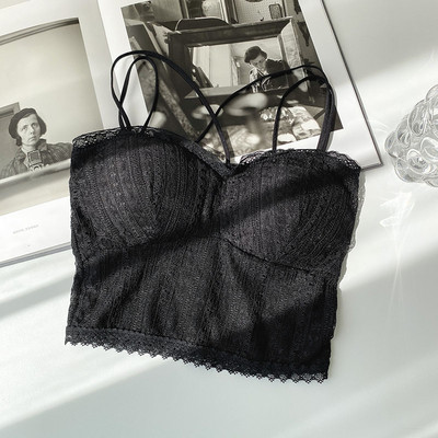 Maieu modern de dama cu bretele subtiri - stil retro culoare alb si negru