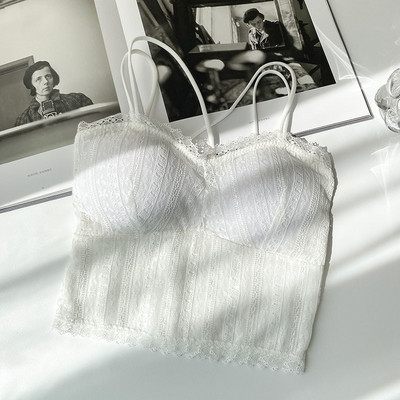 Maieu modern de dama cu bretele subtiri - stil retro culoare alb si negru