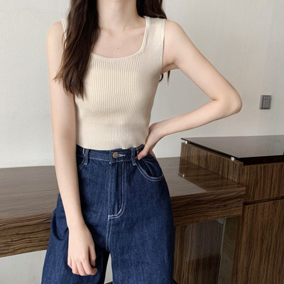 Γυναικείο καθημερινό αμάνικο με λεπτά τιραντάκια με τετράγωνη λαιμόκοψη σε διάφορα χρώματα