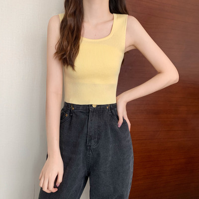 Γυναικείο καθημερινό αμάνικο με λεπτά τιραντάκια με τετράγωνη λαιμόκοψη σε διάφορα χρώματα