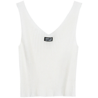 Maieu scurt de damă cu inscripție pe decolteu