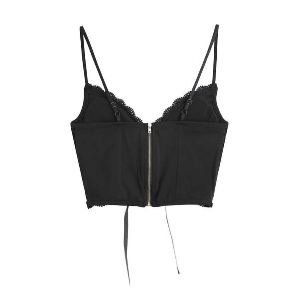 Κοντό δαντελωτό μπουστάκι με κορδόνια