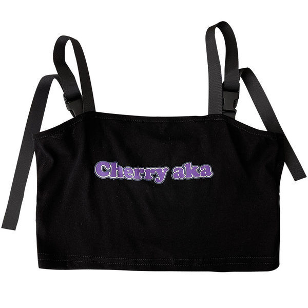 Top scurt dama model nou cu aplicare in culoarea neagra