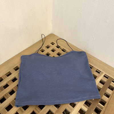 Γυναικεία κοντή αμάνικι μπλούζα με λεπτά τιραντάκια - πέντε χρώματα