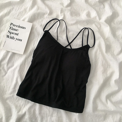 Καθημερινή γυναικεία αμάνικι μπλούζα με σταυρωτά τιραντάκια σε τρία χρώματα