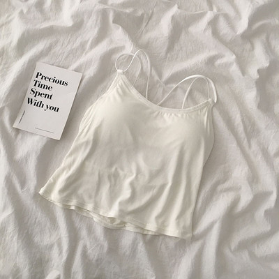 Καθημερινή γυναικεία αμάνικι μπλούζα με σταυρωτά τιραντάκια σε τρία χρώματα