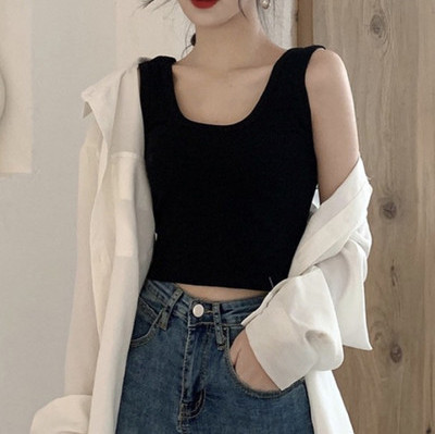 Dnevna ženska majica bez rukava u više boja jednobojni model