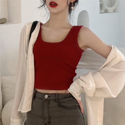 Dnevna ženska majica bez rukava u više boja jednobojni model