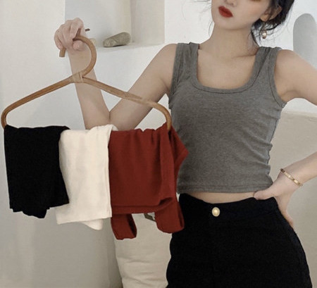 Dnevna ženska majica bez rukava u više boja jednobojni model