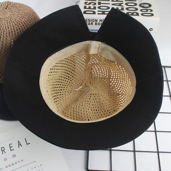 Pălărie de paie pentru femei cu panglică