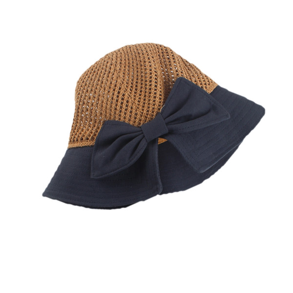Pălărie de paie pentru femei cu panglică