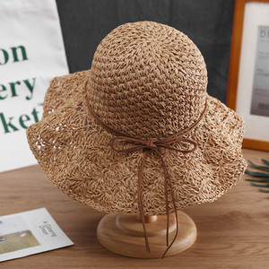 Καλοκαιρινό ψάθινο καπέλο με κορδόνια - διάφορα μοντέλα