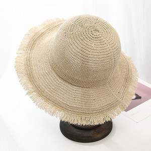 Καλοκαιρινό ψάθινο καπέλο με κορδόνια - διάφορα μοντέλα