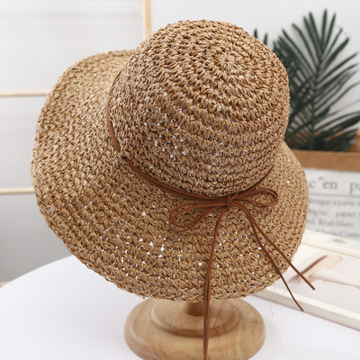 Καλοκαιρινό ψάθινο καπέλο με κορδόνια - διάφορα μοντέλα