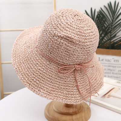Καλοκαιρινό ψάθινο καπέλο με κορδόνια - διάφορα μοντέλα
