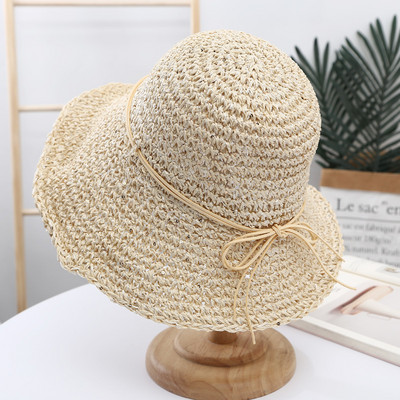 Καλοκαιρινό ψάθινο καπέλο με κορδόνια - διάφορα μοντέλα