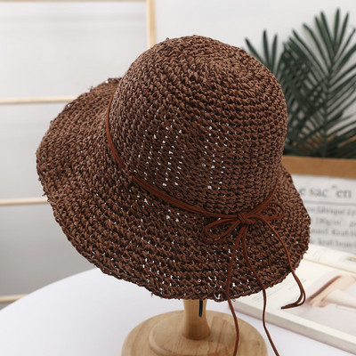 Καλοκαιρινό ψάθινο καπέλο με κορδόνια - διάφορα μοντέλα