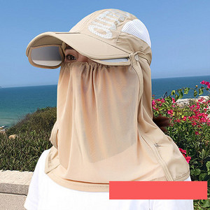 Palarie de dama model nou cu vizor si esarfa de soare