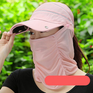 Palarie de dama model nou cu vizor si esarfa de soare